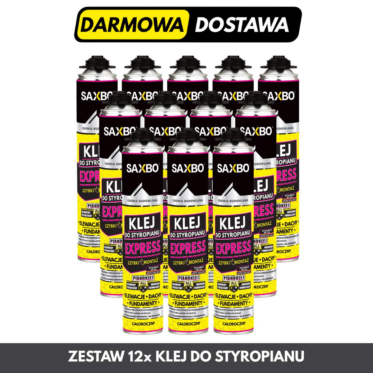 ZESTAW 12xKLEJ DO STYROPIANU