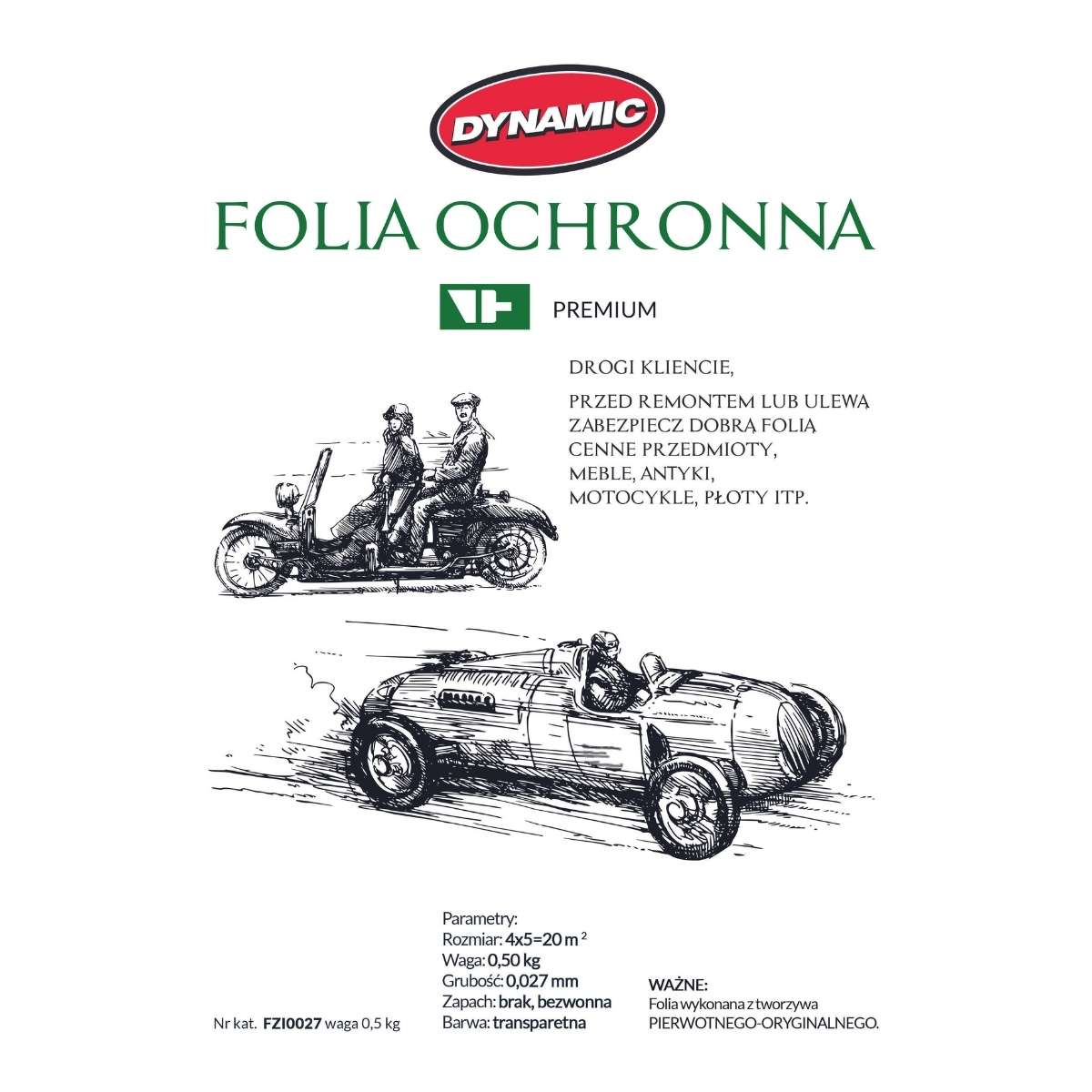 Folie Ochronne Malarskie DYNAMIC – 100% Oryginalny Granulat