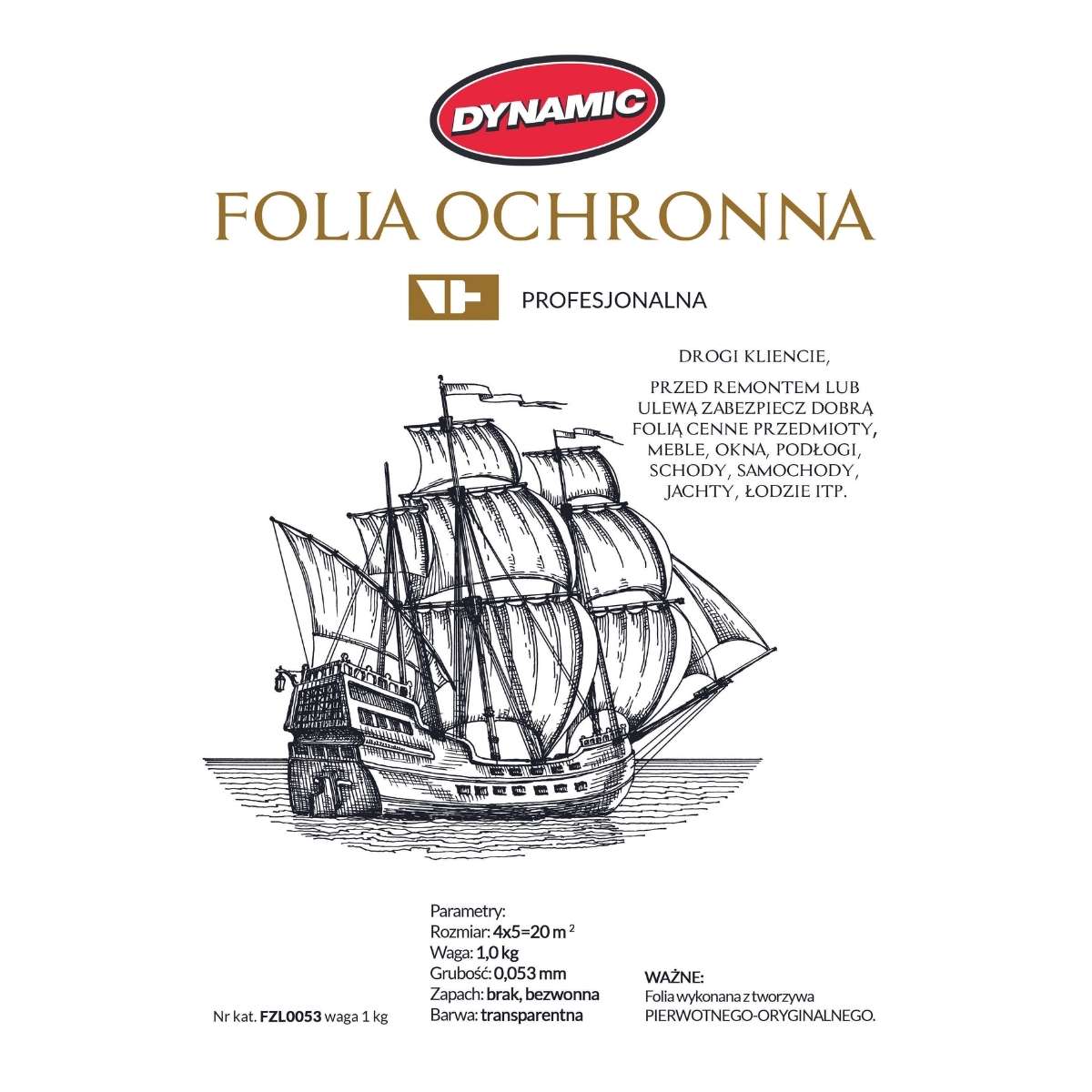 Folie Ochronne Malarskie DYNAMIC – 100% Oryginalny Granulat