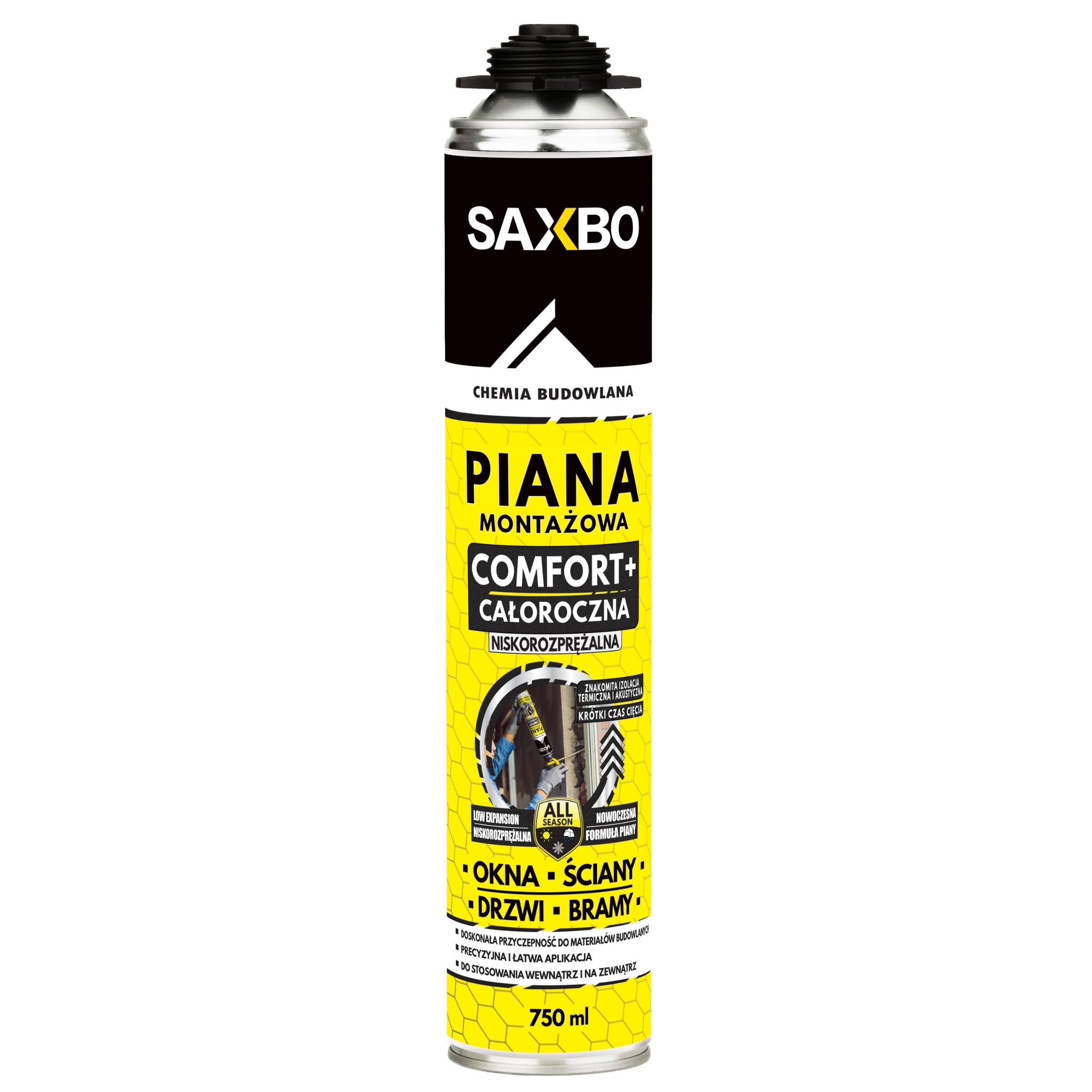 Piana montażowa SAXBO Comfort+ pistoletowa 750ml