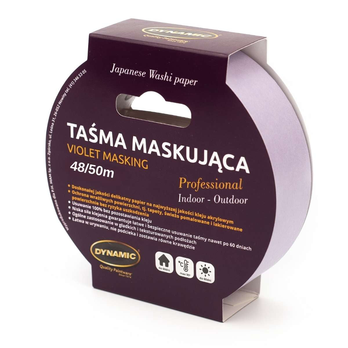 Taśma Malarska DYNAMIC VIOLET – Precyzyjny Papier Ryżowy Washi