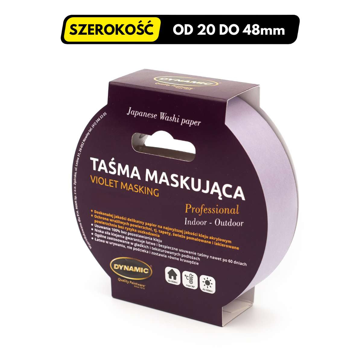Taśma Malarska DYNAMIC VIOLET – Precyzyjny Papier Ryżowy Washi