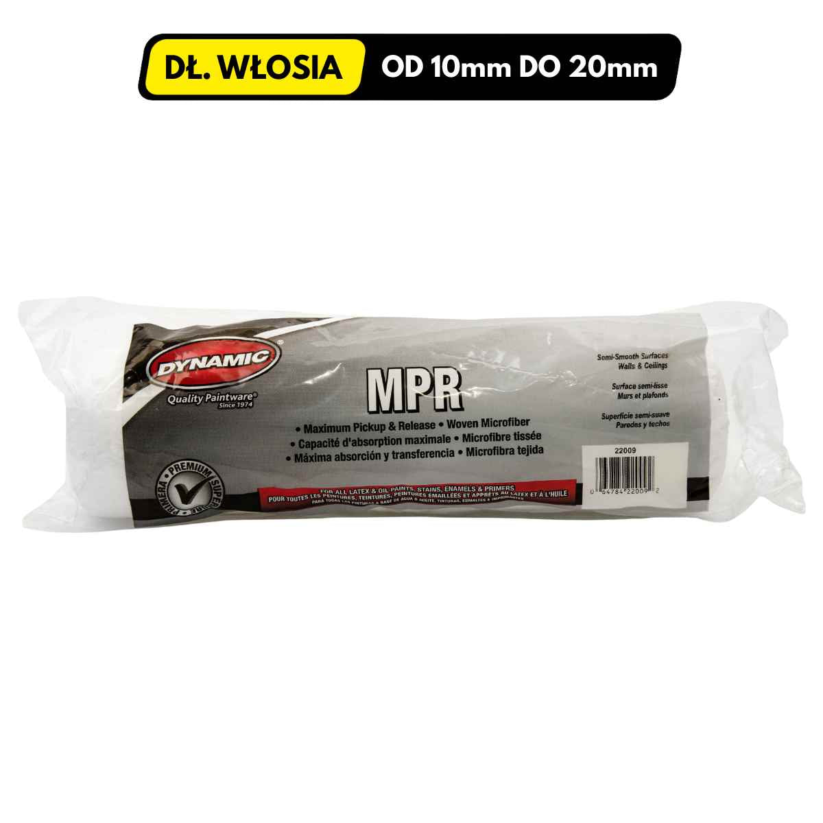 Wałek Mikrofibra DYNAMIC 240mm – Technologia Lint-Free