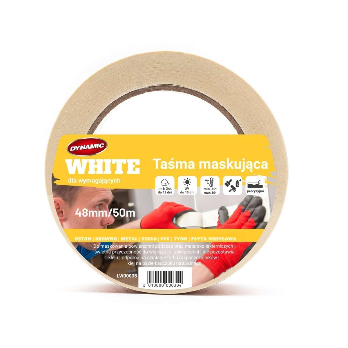 Taśma Maskująca WHITE do prac lakierniczych
