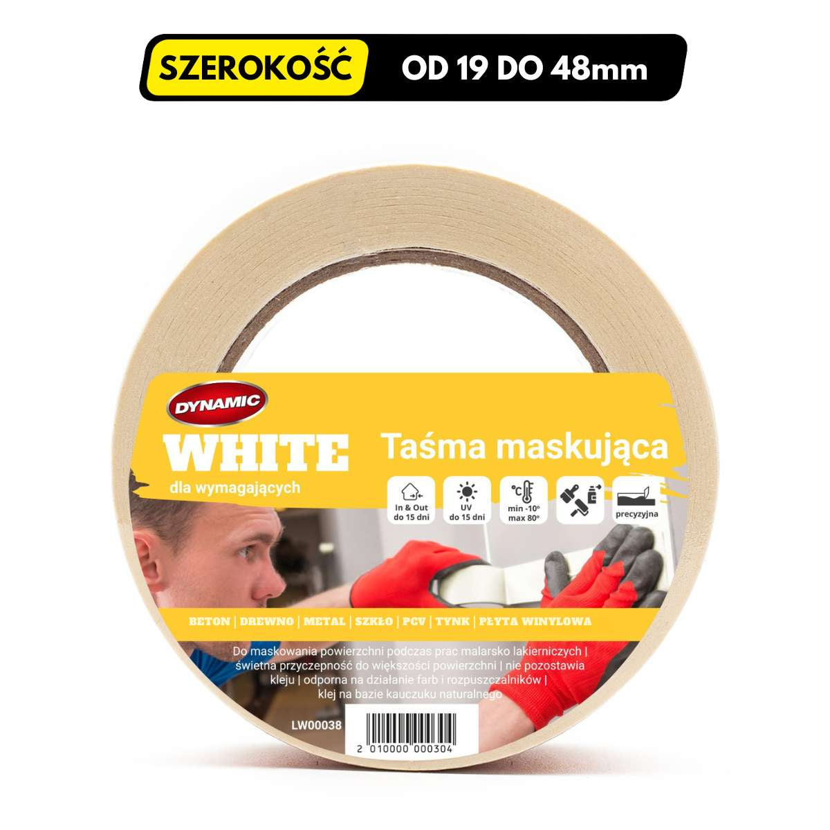 Taśma Maskująca WHITE do prac lakierniczych