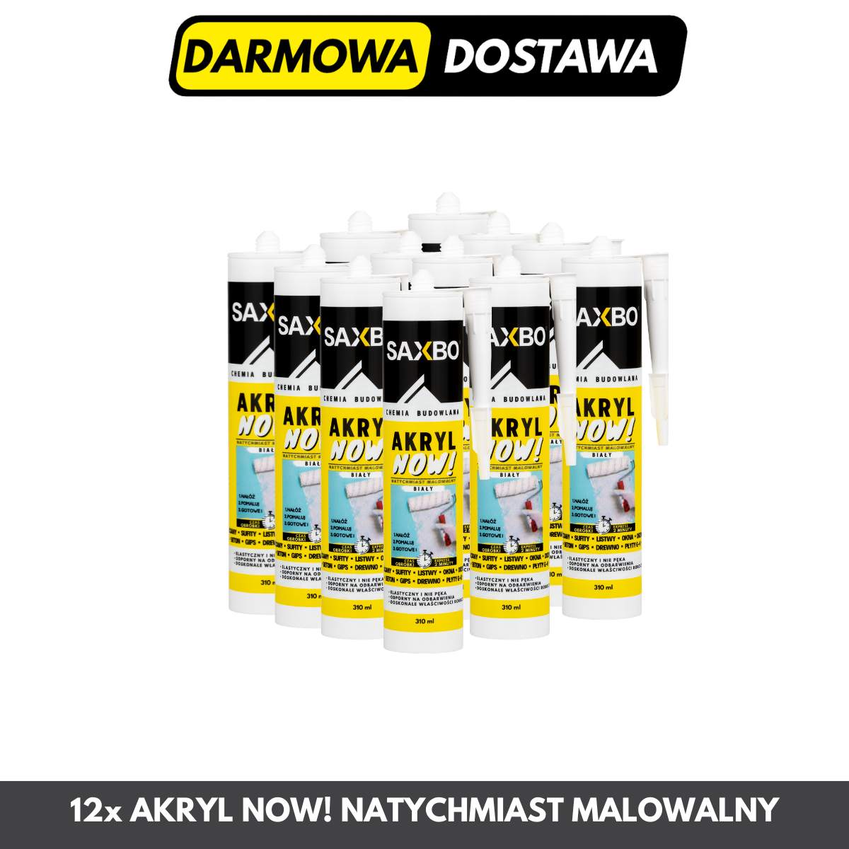 Zestaw 12x Akryl NOW! Natychmiast Malowalny – Pakiet Kartonowy