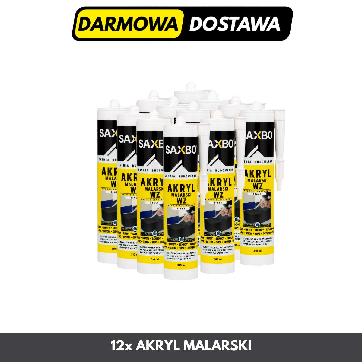 Zestaw 12x Akryl Malarski WZ – Pakiet Kartonowy